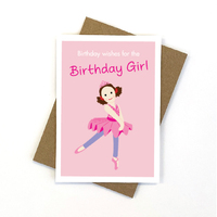 ABC Kids Play School Jemima Ballerina Birthday Girl Card 11cm x 15cm