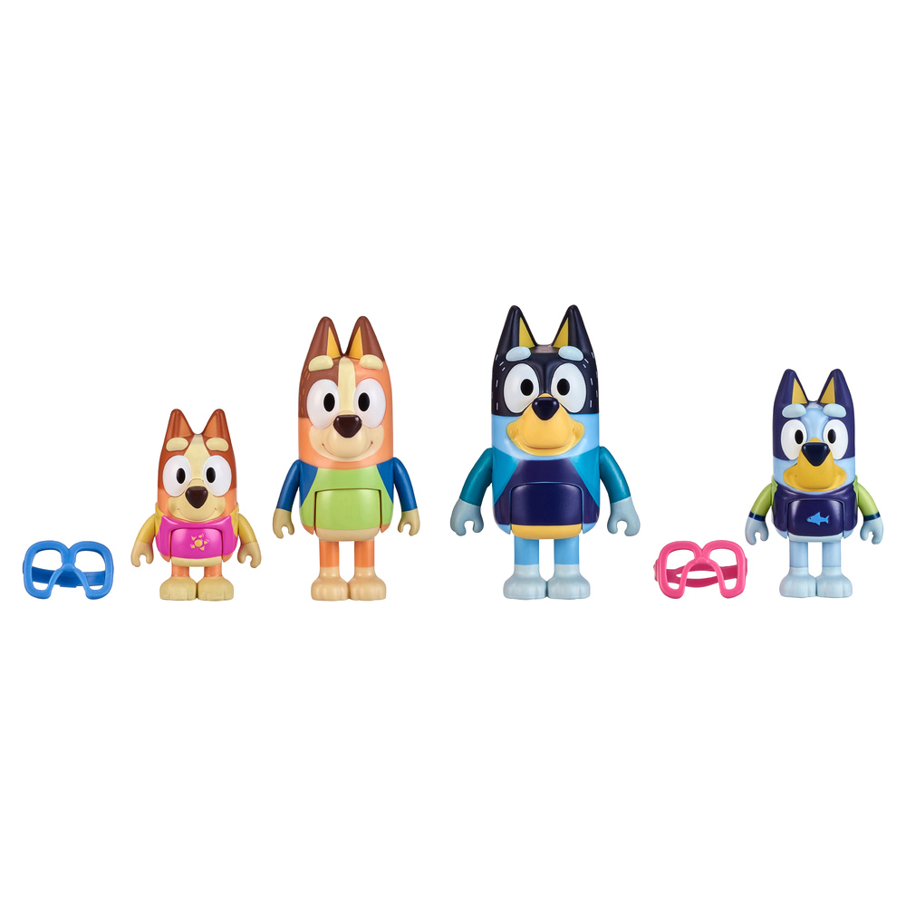 Bluey Beach Figure 4 Pack Family Beach Day Aussie Toys Online