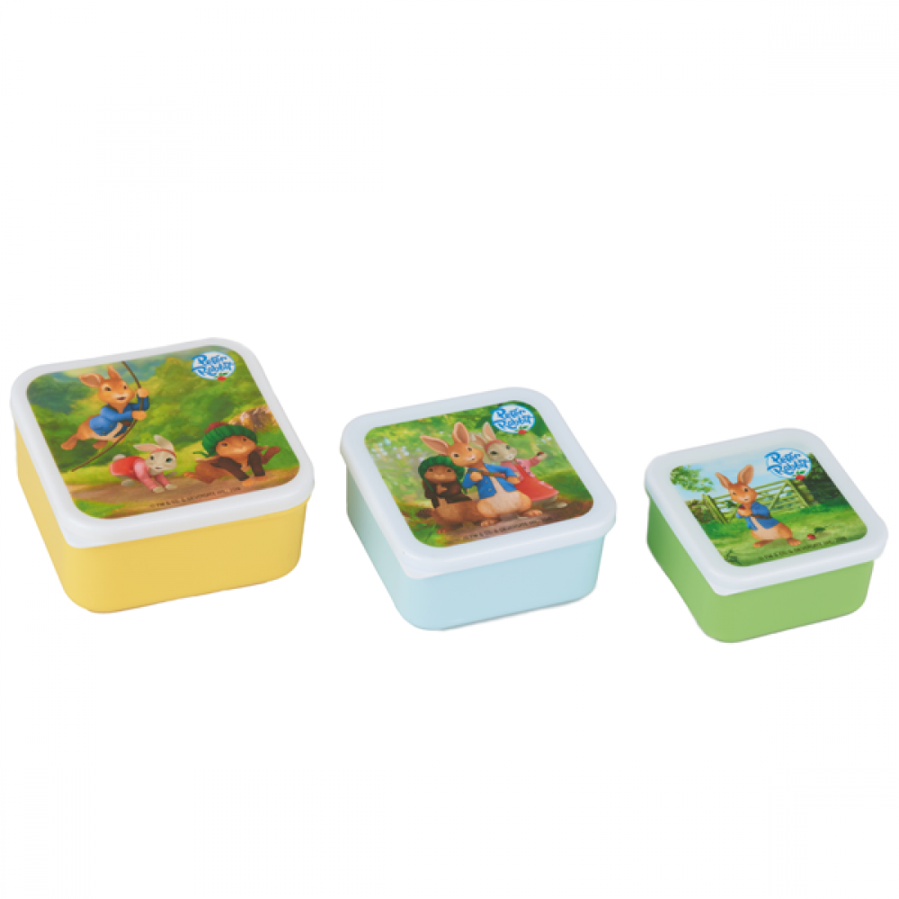Peter Rabbit Animated 3 Piece Nesting Snack Box Set Lunch Box Peter Rabbit Animated 3 Piece Nesting Snack Box Set Lunch Box