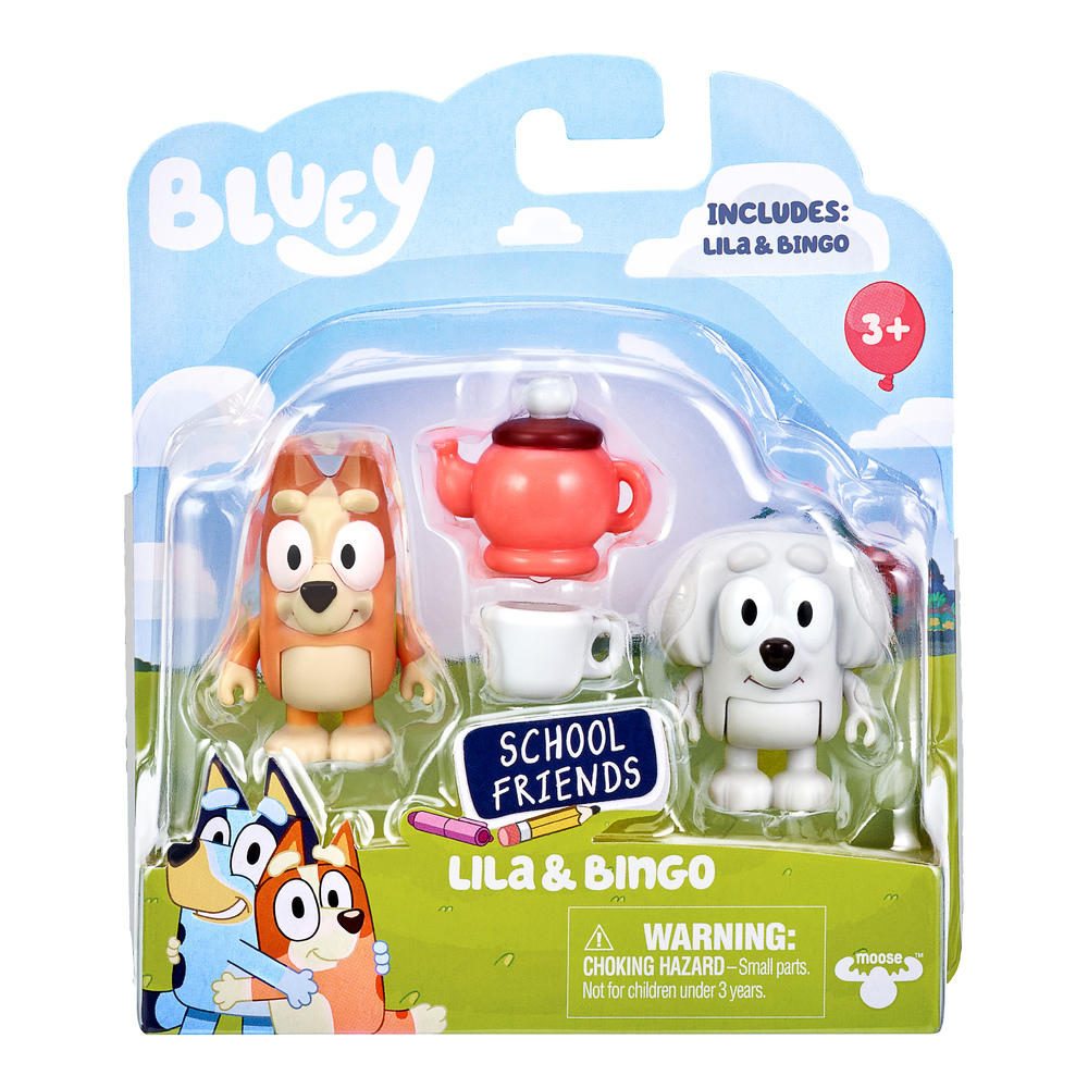 Bluey School Friends Tea Party with Lila & Bingo Figurines 2 Pack