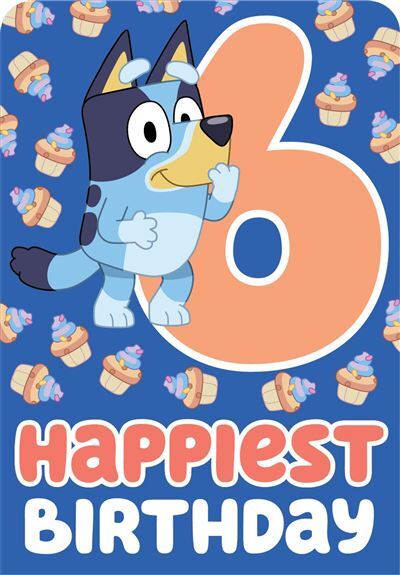 thumbnail image 2 of Bluey 4th Birthday Card For Kids – Includes Envelope – 6x6 Inches – Danilo Promotions 2 of 5