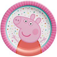 Peppa Pig Confetti Party 17cm Round Paper Plates - 8 Pack