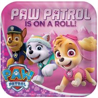 Paw Patrol Girl 23cm Square Paper Plates - 8 Pack