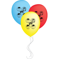 The Wiggles 30cm Latex Balloons Red Yellow Blue 6 Pack