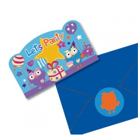 ABC Kids Giggle and Hoot Postcard Invitations with Envelopes 8 Pack