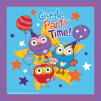 ABC Kids Giggle and Hoot 16cm Lunch Napkins 8 Pack