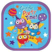 ABC Kids Giggle and Hoot 25cm Square Plates 8 Pack