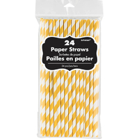Paper Straws Yellow 24 Pack