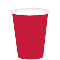 Paper Cups 266ml Red 20 Pack