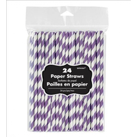 Paper Straws Purple 24 Pack