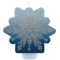 Frozen 2 Glittered Snowflake Birthday Candle