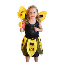 The Wiggles Dress Up Emma Costume with Skirt Wand and Wings Yellow
