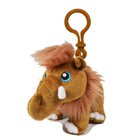 Dino Mights Mammoth Clip On Plush Toy 8cm Brown