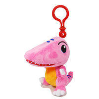 Dino Mights Raptor Clip On Plush Toy 8cm Pink