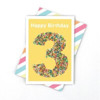 3 in Freckles Birthday Card