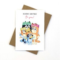 Bluey Family Seasons Greetings Card