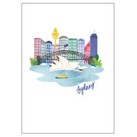 City Life in Sydney Greeting Card 11cm x 15cm