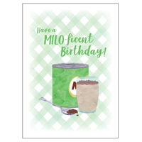 Matilda's Milk Bar Milo-Ficient Birthday Card 11cm x 15cm