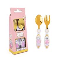 Claris the Chicest Mouse in Paris 2 Piece Gold Cutlery Set