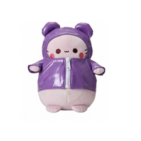 Pembe the Pink Cat Purple Hoodie Plush 19cm
