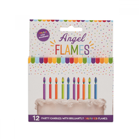 Angel Flames Party Candles with Coloured Flames 12 Pack