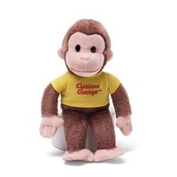 Curious George Beanie Soft Plush Toy Small 20cm with Yellow Shirt