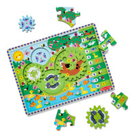 Melissa & Doug - Animal Chase Wooden Gear Puzzle - 24 Pieces