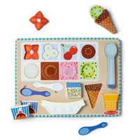 Melissa & Doug - Wooden Magnetic Ice Cream Puzzle & Play Set - 16 Pieces