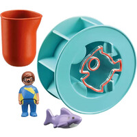 Playmobil 1.2.3 Aqua - Water Wheel with Baby Shark