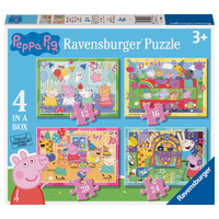 Peppa Pig - Let's Party! 4 in a Box Jigsaw Puzzles