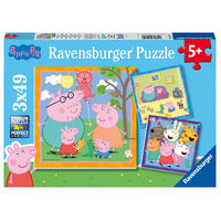 Peppa Pig - Peppas Family and Friends 3 x 49 Piece Jigsaw Puzzles