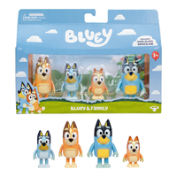 Bluey 4 Figure Pack - Bluey & Family