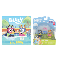 Bluey Pool Time Book and Figurines Value Pack