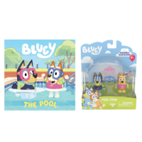 Bluey Pool Time Book and Figurines Value Pack