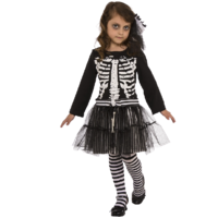 Little Skeleton Girl Costume - Size 3-5 Yrs - Size Toddler