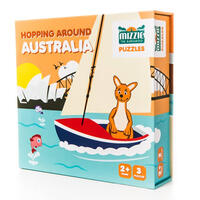Mizzie the Kangaroo Hopping Around Australia Set of 3 Puzzles