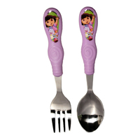 Dora 2pc Stainless Steel Cutlery Pink